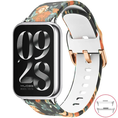 Печатна каишка за часовник Redmi 4 каишка Xiaomi Mi Band 8 Pro MiBand 8 Резервна силиконова каишка за смарт часовник Bracele correa