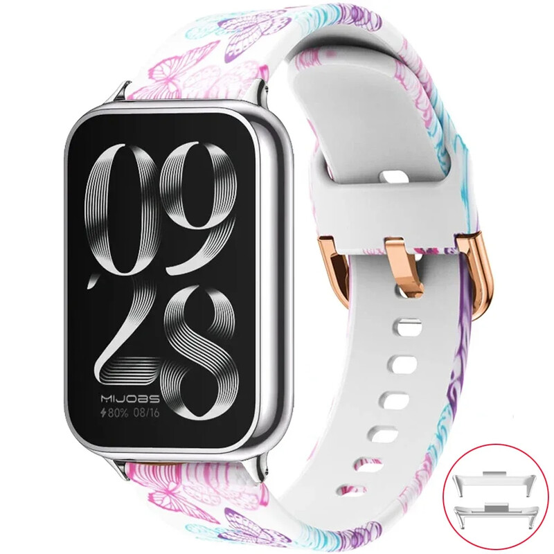 Печатна каишка за часовник Redmi 4 каишка Xiaomi Mi Band 8 Pro MiBand 8 Резервна силиконова каишка за смарт часовник Bracele correa