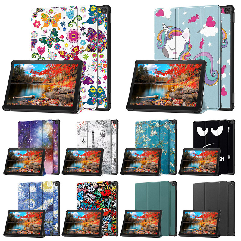 Nova torbica za tablet od PU kože za potpuno novi tablet Amazon Fire HD 10 (13. generacija, izdanje 2023.) Trostruki poklopac postolja otporan na udarce