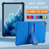 Za HMD T21 2024 10.36" kućište tablet otporan na udarce tablet dječji mekani silikonski stalak zaštitna školjka