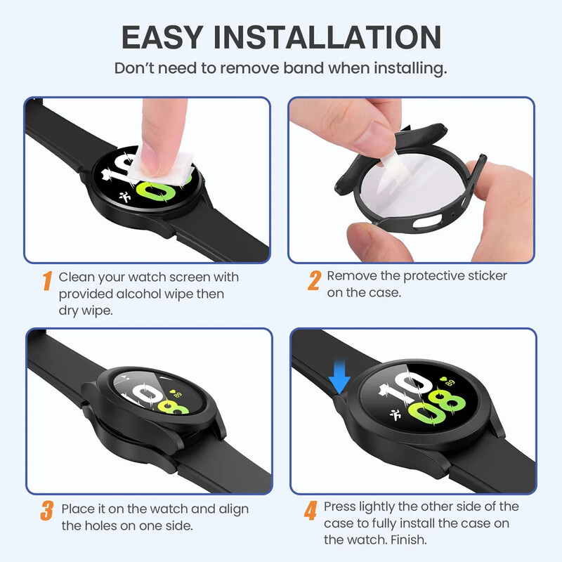 Kaljeno staklo+kućište za Samsung Galaxy Watch 7/6/5/4 poklopac 44mm 40mm Full PC branik zaštita zaslona Galaxy watch FE Dodaci