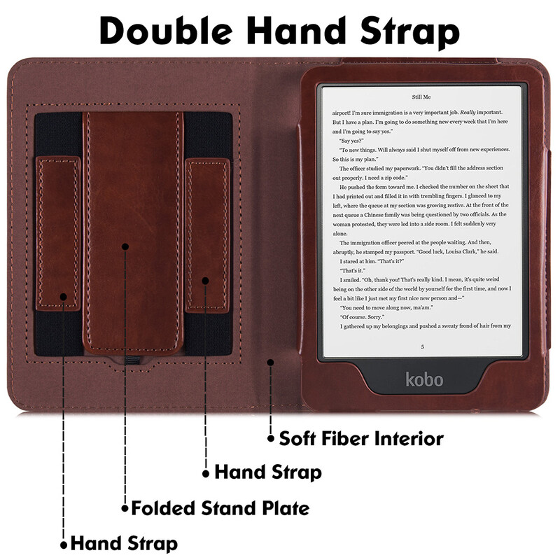 Torbica s stalkom za Shine 5/Shine4/Tolino Shine Color e-čitač - Vrhunska PU kožna navlaka s navlakom za ruku/s automatskim spavanjem/buđenjem