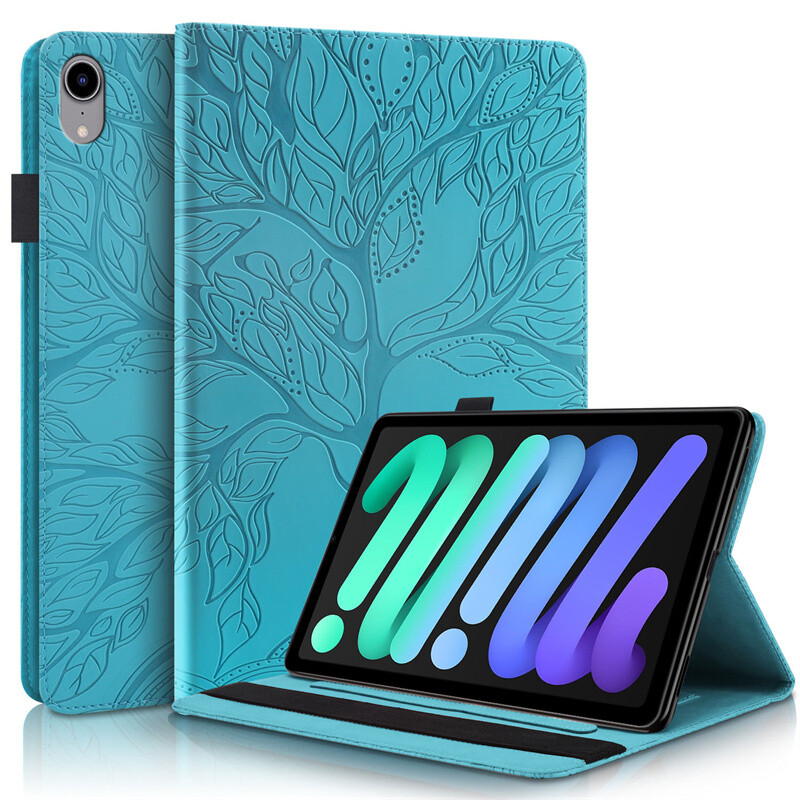 Coque za iPad Mini 7 Case 8.3" Reljefno stablo PU kožna preklopna maska za Funda iPad Mini 2024 Mini 7th 6th Generation Case Cover