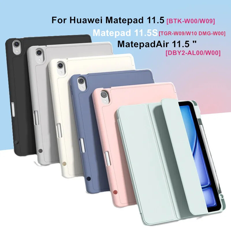 Maska za HUAWEI MatePad 11.5"S 2024 Trostruki kožni stalak, pametna torbica s mekom pozadinom i utorom za olovku, temeljna za MatePad 11.5 S Air 11.5"