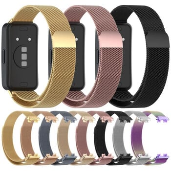 Mlianese Loop For Huawei Band 8 7 Smartwatch Magnetic correa Ζώνες ρολογιών καρπού Μεταλλικό βραχιόλι από ανοξείδωτο ατσάλι Huawei Band 6 λουράκι