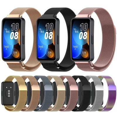 Mlianese Loop For Huawei Band 8 7 Smartwatch Magnetic correa Ζώνες ρολογιών καρπού Μεταλλικό βραχιόλι από ανοξείδωτο ατσάλι Huawei Band 6 λουράκι