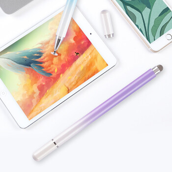 Universal Tablet Phone Stylus Pen για Android για iPad Pencil Gradient Color Στρογγυλός δίσκος Διπλή κεφαλή χωρητική στυλό για Tablet PC