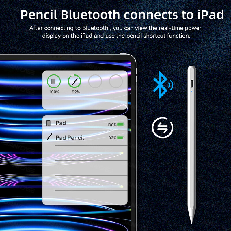 За Apple Pencil 2 за iPad Pencil 1 Bluetooth Stylus Pen Palm Rejection fit iPad Pen 2022 2021 2020 2019 2018 Stylus Pen
