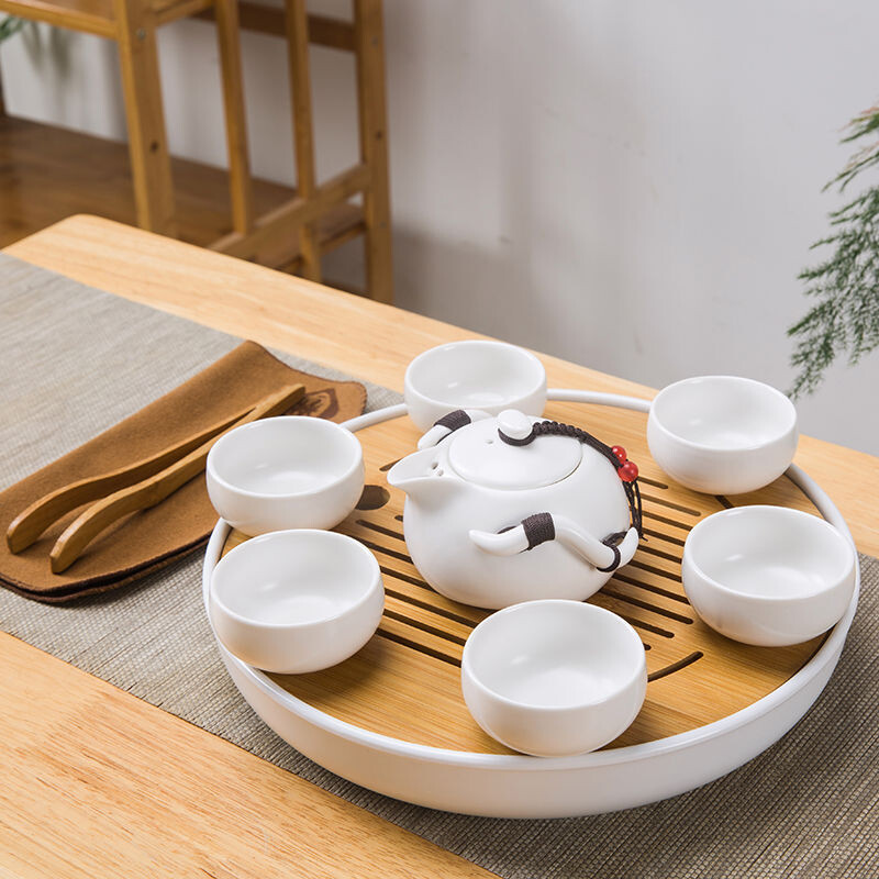 Kung Fu arbatos rinkinys mažas rinkinys vienas puodas du puodeliai du puodeliai keraminis arbatos padėklas namams paprastas biuro arbatinukas sausas arbatos stalas