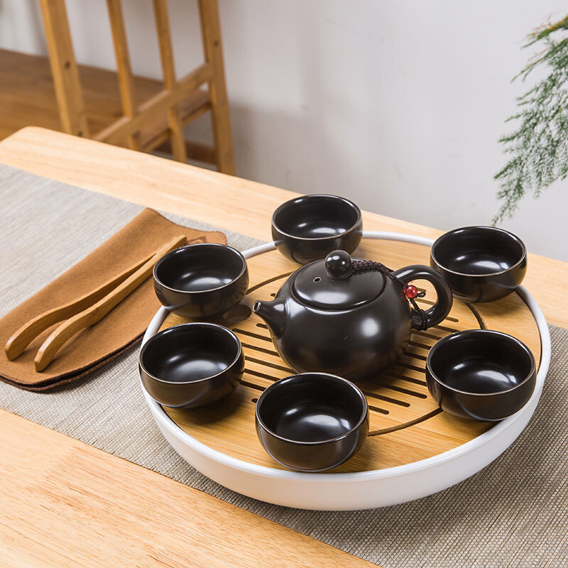 Kung Fu arbatos rinkinys mažas rinkinys vienas puodas du puodeliai du puodeliai keraminis arbatos padėklas namams paprastas biuro arbatinukas sausas arbatos stalas