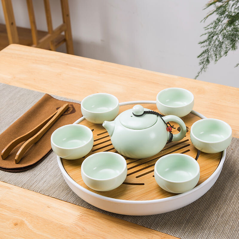 Kung Fu arbatos rinkinys mažas rinkinys vienas puodas du puodeliai du puodeliai keraminis arbatos padėklas namams paprastas biuro arbatinukas sausas arbatos stalas
