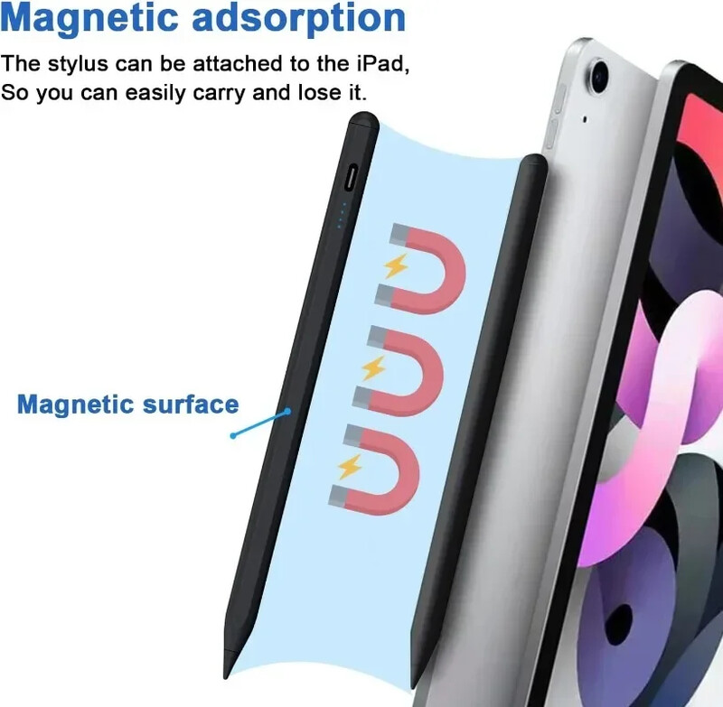 Rašikliai, skirti Samsung Galaxy Tab A9 A9+ S9FE FE+ S9+S8+S7+S7FE S6lite A7 A8 A7lite įkraunamas pakreipimo jautrumo rašiklis, skirtas iPad