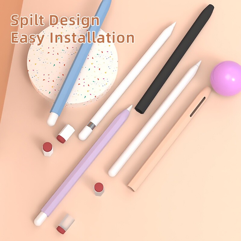 TBTIC suderinamas su Apple Pencil 1. 2 kartos dėklu Minkštas permatomas apsauginis dangtelis Silikoninis odos rašiklio dėklas Spalvingas