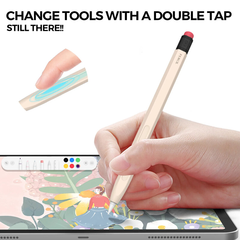 Skirtas Apple Pencil 2 pro dėklui iPad pieštuko dėklas Duotone Silicone Funda Apple Pencil Cover Suderinamas magnetinis įkrovimas