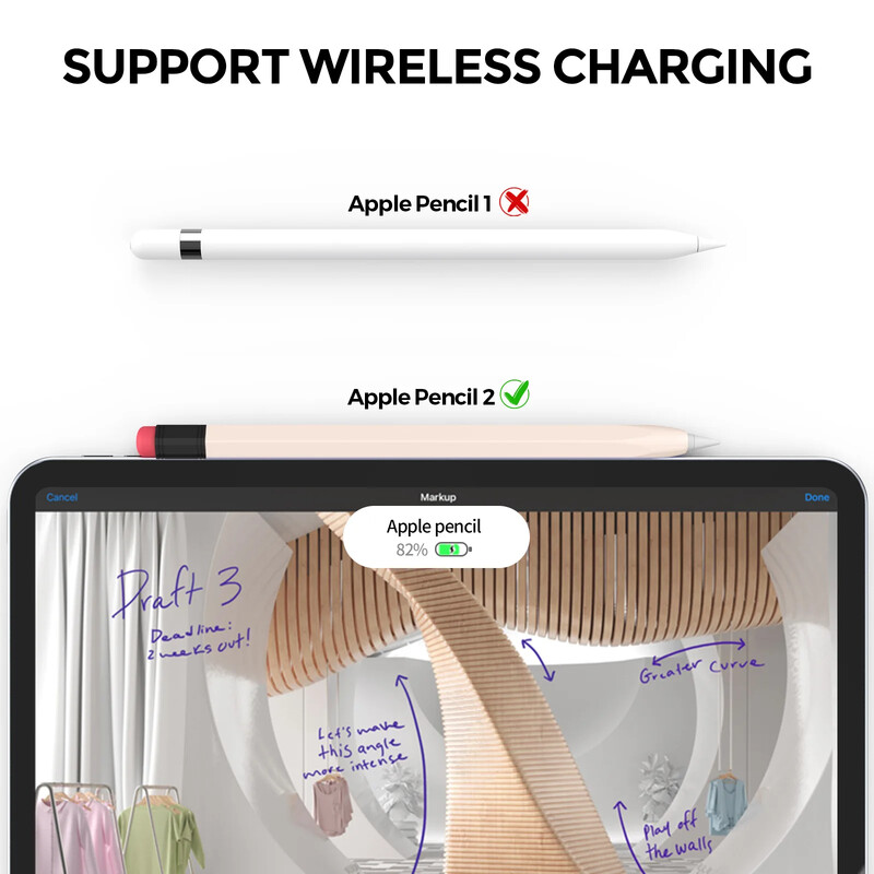 Skirtas Apple Pencil 2 pro dėklui iPad pieštuko dėklas Duotone Silicone Funda Apple Pencil Cover Suderinamas magnetinis įkrovimas