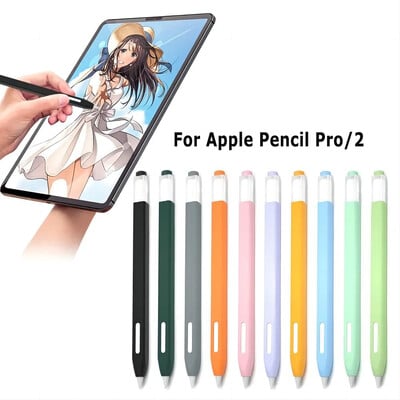 За Apple Pencil Pro Калъф Stylus Pen Cover За Apple Pencil Pro 2 2nd Cases Нехлъзгаща се Силиконов калъф за защита против надраскване