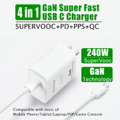 240W за OnePlus SuperVooc зарядно устройство за OPPO Realme стенен адаптер адаптер PD65W за macbook iPhone Samsung таблет PPS адаптер за пътуване