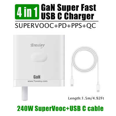 240W за OnePlus SuperVooc зарядно устройство за OPPO Realme стенен адаптер адаптер PD65W за macbook iPhone Samsung таблет PPS адаптер за пътуване