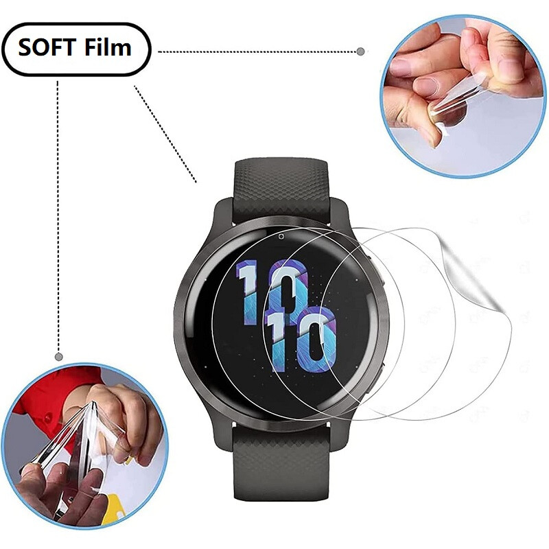 5 paketa zaštitnih mekih hidrogel folija za Garmin Vivoactive 4 / 4S / active 3 / 3 glazbene prozirne zaštite zaslona