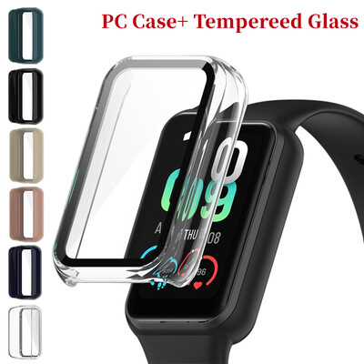 Carcasă PC de sticlă pentru Huami Amazfit band 7 band7 Smart Band Protector de ecran Acoperă completă Carcasă de protecție Film temperat Hard Edge