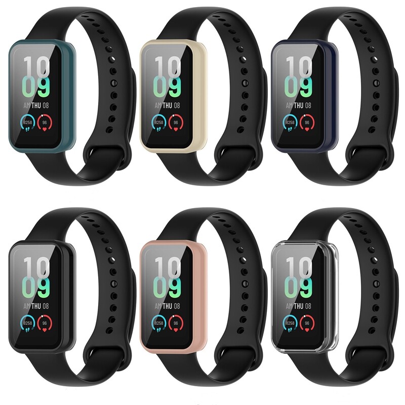 PC Case Glass за Huami Amazfit band 7 band7 Smart Band Screen Protector Full Cover Protective Shell Tempered Film Hard Edge