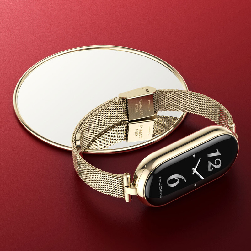 Каишка за Mi Band 9 8 Гривна за Xiaomi Smart Band 8 7 5 6 4 3 NFC Global Version Women Girls Metal Watch Band Wristband