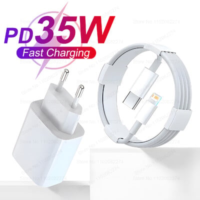 Încărcător PD 35W USB tip C pentru iPhone 14 13 12 11 Pro Max Mini 8 Plus XR X XS iPad Air Pro Cablu de încărcare rapidă pentru încărcător iPhone