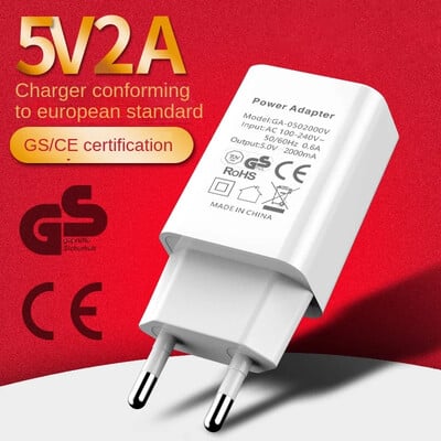 5V 2A EU Plug адаптер USB стенно зарядно устройство за Samsung iphone Xiaomi зарядно устройство за мобилен телефон за ipad Универсално зарядно устройство за променлив ток за пътуване