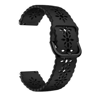 Keičiama 18 mm išmaniojo laikrodžio apyrankė, skirta Garmin Vivoactive 3S 4S/ Move 3S/ Rey / Venu 2S 3S, silikoninė nėriniuota mergaičių laikrodžio apyrankė