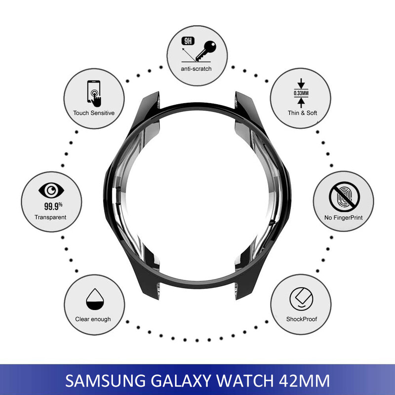 Okvir kućišta za Samsung Galaxy Watch 42mm Plated Case Mekana TPU tanka zaštita Bumper Shell Cover za Galaxy Watch 42mm SM-R810