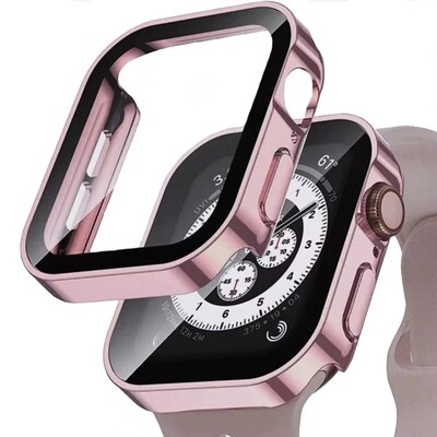 Staklo+vodootporna torbica za Apple Watch 6 5 4 SE 44 mm 40 mm, Zaštita zaslona Hard PC Bumper za iWatch Series 7 8 9 45 mm 41 mm 40 mm