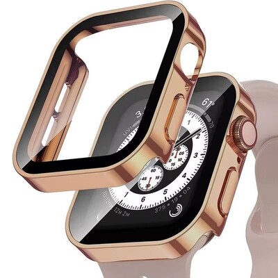 Staklo+vodootporna torbica za Apple Watch 6 5 4 SE 44 mm 40 mm, Zaštita zaslona Hard PC Bumper za iWatch Series 7 8 9 45 mm 41 mm 40 mm
