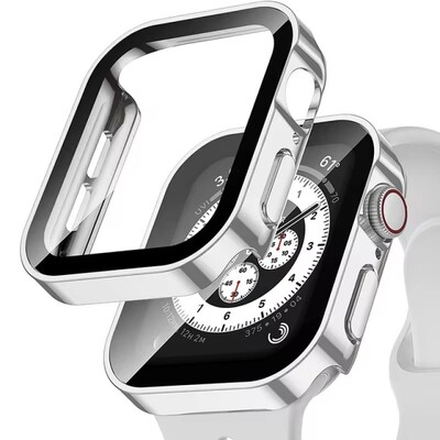 Staklo+vodootporna torbica za Apple Watch 6 5 4 SE 44 mm 40 mm, Zaštita zaslona Hard PC Bumper za iWatch Series 7 8 9 45 mm 41 mm 40 mm
