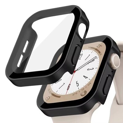 Staklo+vodootporna torbica za Apple Watch 6 5 4 SE 44 mm 40 mm, Zaštita zaslona Hard PC Bumper za iWatch Series 7 8 9 45 mm 41 mm 40 mm