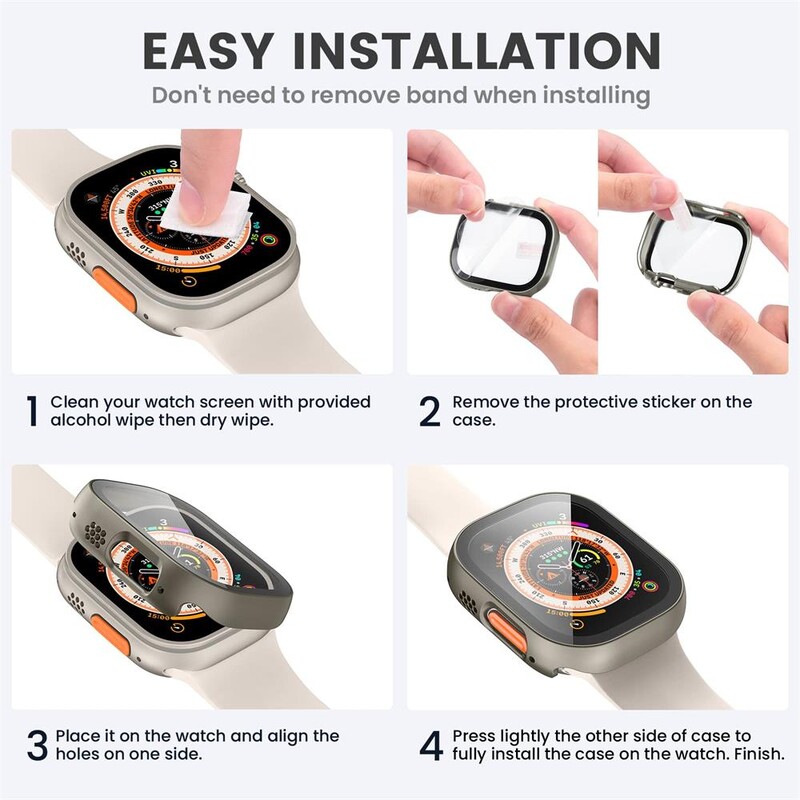 Zaštita zaslona za Apple Watch Case Ultra 2 49 mm dodaci Poklopac Kaljeno staklo iWatch serija 9 8 SE 7 4 45 mm 41 mm 44 mm 40 mm