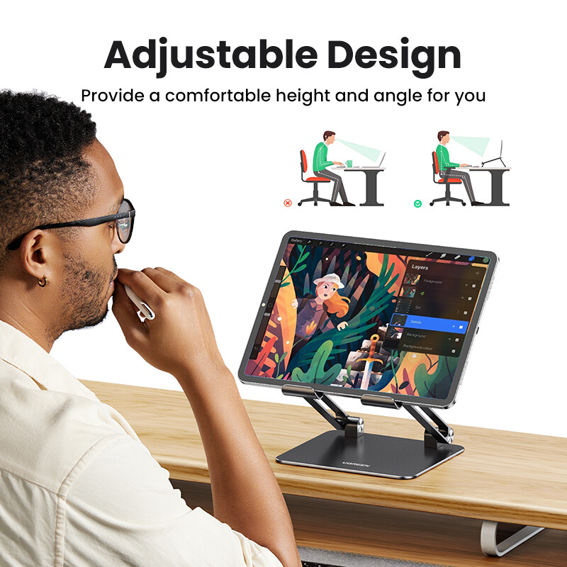 UGREEN tahvelarvuti telefoni alus iPad Pro jaoks iPhone Xiaomi tahvelarvuti tugi alumiiniumist iPadi hoidja sülearvuti alus Telefoni alus iPadi alus