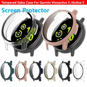 Kućište od kaljenog stakla za Garmin Vivoactive 5 / Active 5 remen za pametni sat Zaštitna folija za ekran Zaštitna školjka odbojnika