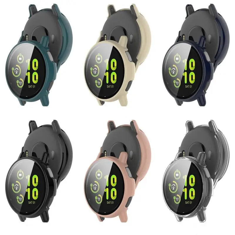 Kućište od kaljenog stakla za Garmin Vivoactive 5 / Active 5 remen za pametni sat Zaštitna folija za ekran Zaštitna školjka odbojnika
