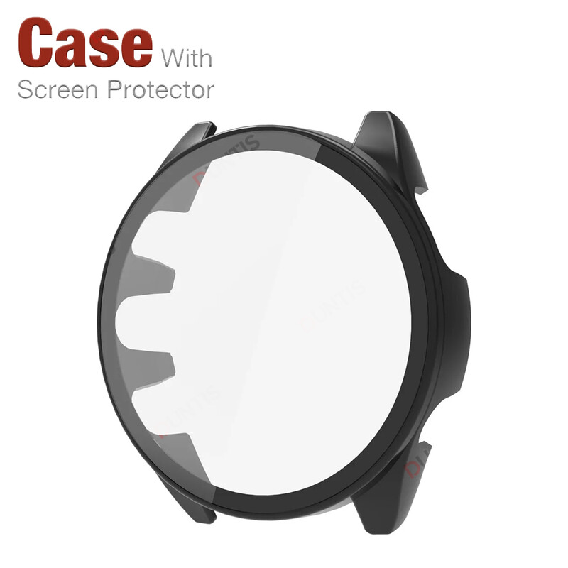 2-u-1 zaštitna torbica s kaljenim staklom za Garmin Forerunner 165 Zaštitna maska za zaslon protiv ogrebotina, navlaka za Garmin 165