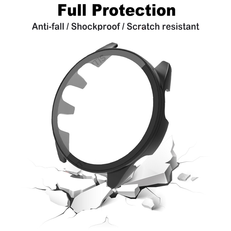 2-u-1 zaštitna torbica s kaljenim staklom za Garmin Forerunner 165 Zaštitna maska za zaslon protiv ogrebotina, navlaka za Garmin 165