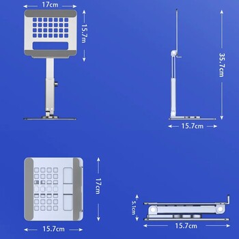 Βάση tablet 360° Περιστρεφόμενη αναδιπλούμενη βάση από αλουμίνιο ρυθμιζόμενη βάση στήριξης γραφείου για iPad Pro Air 4 Mini 12,9 4-14 ιντσών Samsung Ta