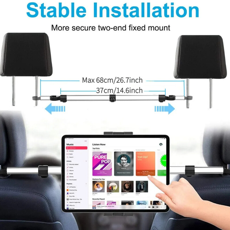 Suport pentru tabletă pentru tetiera auto de 13 inchi pentru iPad Pro 12.9 11 Suport auto pentru tabletă pentru Samsung Galaxy Tab S7 Fe Plus Suport pentru tabletă Xiaomi