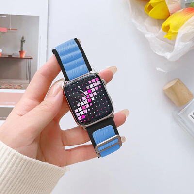 Каишка Alpine за каишки на Apple Watch 44 мм 40 мм 49 мм 45 мм 41 мм 38 мм 42 мм Найлонова гривна Iwatch Ultra 2 Series 9 3 4 5 6 7 8 SE Колан