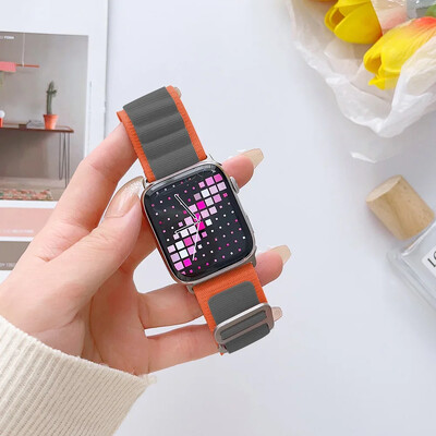 Каишка Alpine за каишки на Apple Watch 44 мм 40 мм 49 мм 45 мм 41 мм 38 мм 42 мм Найлонова гривна Iwatch Ultra 2 Series 9 3 4 5 6 7 8 SE Колан