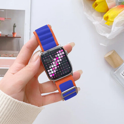Каишка Alpine за каишки на Apple Watch 44 мм 40 мм 49 мм 45 мм 41 мм 38 мм 42 мм Найлонова гривна Iwatch Ultra 2 Series 9 3 4 5 6 7 8 SE Колан
