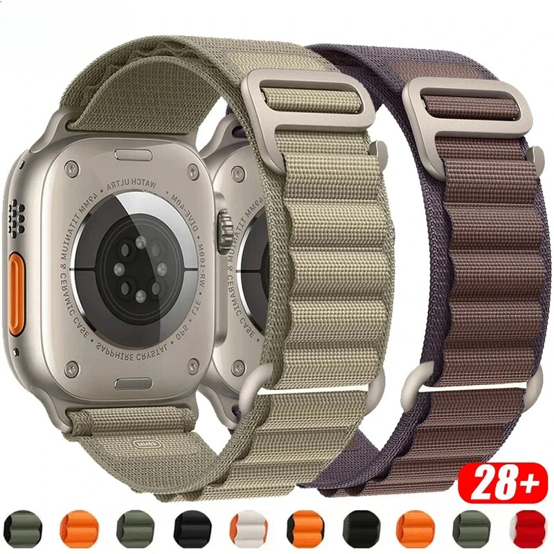 Каишка Alpine за каишки на Apple Watch 44 мм 40 мм 49 мм 45 мм 41 мм 38 мм 42 мм Найлонова гривна Iwatch Ultra 2 Series 9 3 4 5 6 7 8 SE Колан