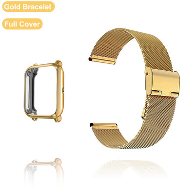 20 mm dirželis skirtas Amazfit Bip 3 5 SU Lite GTS 2 3 4 Mini apyrankei su apsauginiu dėklu Metalinės apyrankės ekranas, skirtas laikrodžio apyrankės priedams