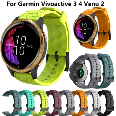 Λουράκι εκτύπωσης 20mm 22mm για Garmin Venu 2 2s SQ Band Watch Vivoactive 3 4 Forerunner 645 Silicone Wristband SmartWatch Bracelet