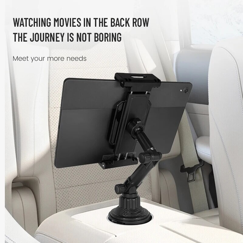 Utor za šalicu u automobilu, držač stalka za tablet, 360 Podesiva ručka, nagibna šipka, neklizajuća trokutasta baza, dodaci za automobile za Ipad Xiaomi Tab