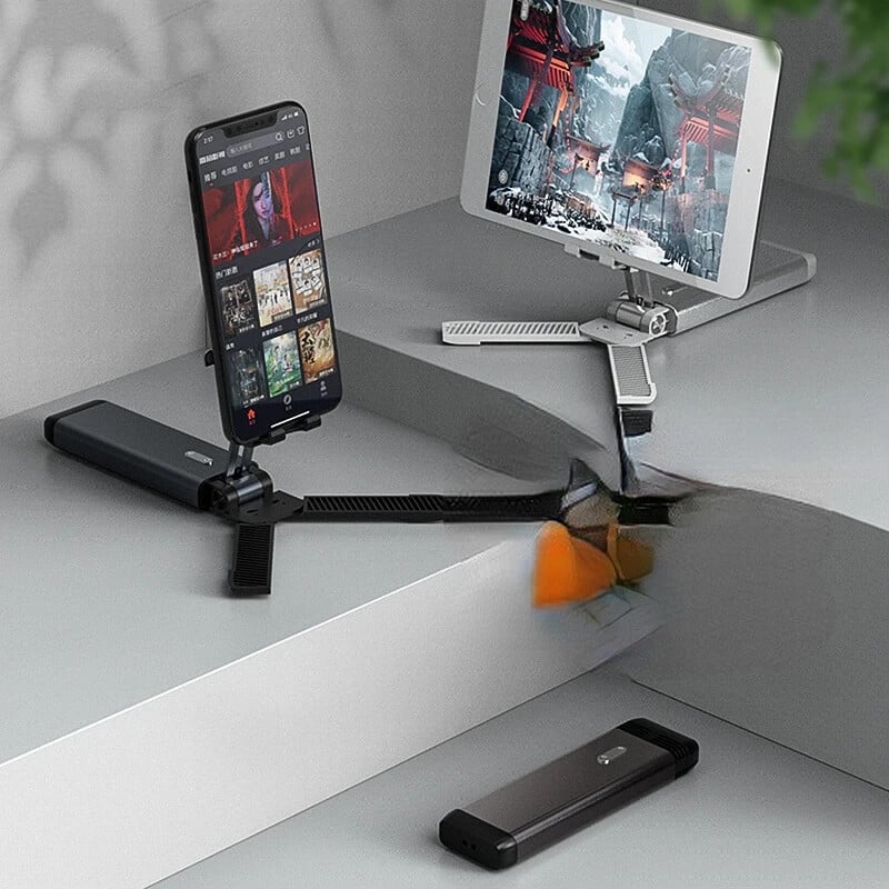 Sulankstomas universalus planšetinio kompiuterio laikiklio stovo laikiklis Reguliuojamas stalinis stovas stovas Trikojis stalo stalo palaikymas, skirtas iPhone IPad Mini Air